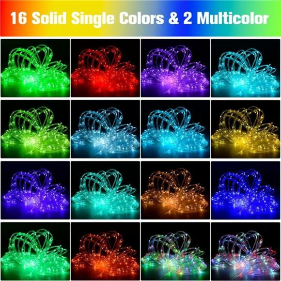 99ft LED Rope Lights Outdoor Indoor Waterproof 18 Color Changing with Remote - Picture 2 of 7